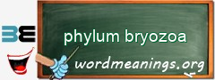 WordMeaning blackboard for phylum bryozoa